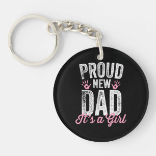 Trotse nieuwe vader Het is een meisje cadeautjes v Sleutelhanger