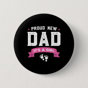 Trotse Nieuwe Vader Het Is Een Meisje Schattige Ba Ronde Button 5,7 Cm