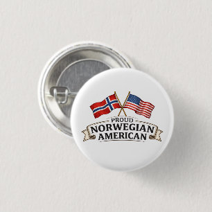 Trotse Noorse Amerikaanse Knop Ronde Button 3,2 Cm