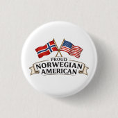 Trotse Noorse Amerikaanse Knop Ronde Button 3,2 Cm (Voorkant)