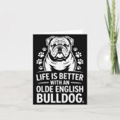 Trotse Olde Engelse Bulldog Leven Is Beter Hond Fu Kaart (Voorkant)