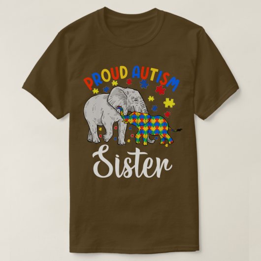 trotse olifant van het autisme - zusje t-shirt (Design voorkant)