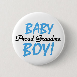 Trotse Oma Baby Boy T shirten en geschenken Ronde Button 5,7 Cm