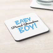 Trotse oma baby jongen geschenken bier onderzetter (Linkerzijde)