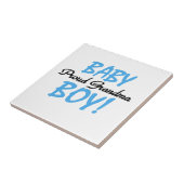 Trotse oma baby jongen geschenken tegeltje (Zijkant)