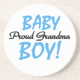 Trotse oma baby jongen geschenken zandsteen onderzetter