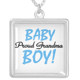 Trotse oma baby jongen geschenken zilver vergulden ketting