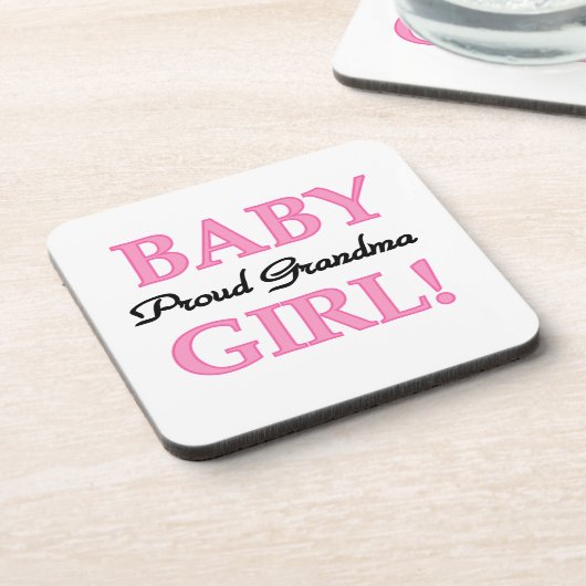 Trotse oma baby meisje geschenken bier onderzetter (Linkerzijde)