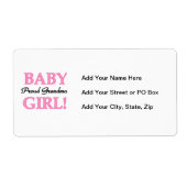 Trotse oma baby meisje geschenken etiket (Voorkant)