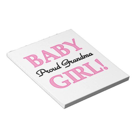 Trotse oma baby meisje geschenken notitieblok (Schuin)