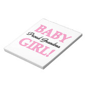 Trotse oma baby meisje geschenken notitieblok (Linkerzijde)