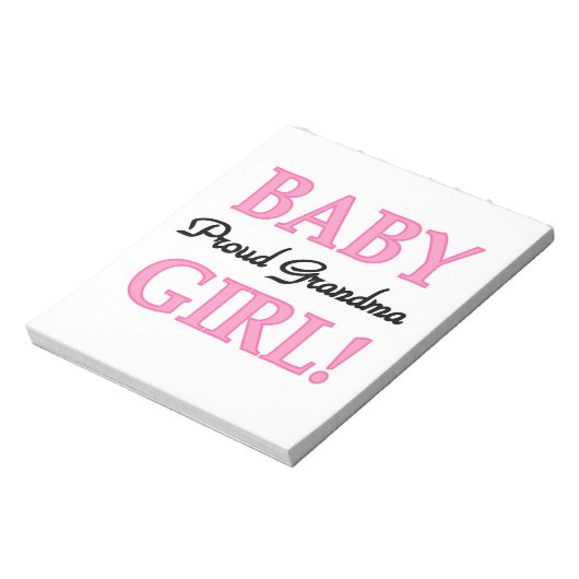 Trotse oma baby meisje geschenken notitieblok (Linkerzijde)