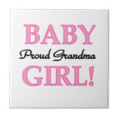 Trotse oma baby meisje geschenken tegeltje (Voorkant)