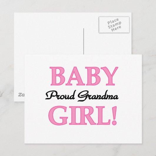 Trotse Oma Baby Meisje Tshirts en Geschenken Briefkaart (Voorkant / Achterkant)