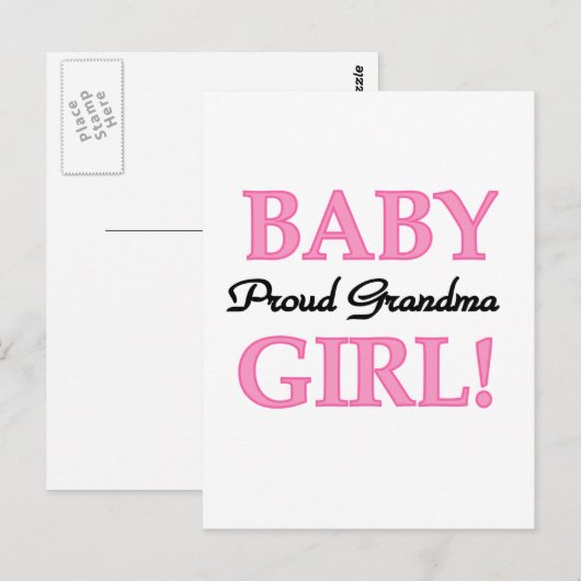 Trotse Oma Baby Meisje Tshirts en Geschenken Briefkaart (Voorkant / Achterkant)