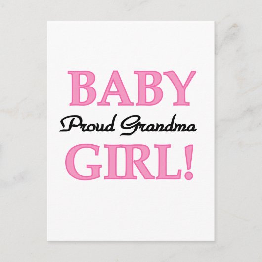 Trotse Oma Baby Meisje Tshirts en Geschenken Briefkaart (Voorkant)