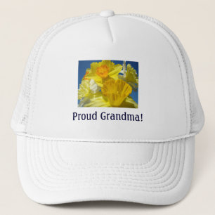 Trotse oma! hoeden Gele Narcis Bloemen Trucker Pet