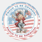 Trotse oma-sticker ronde sticker (Voorkant)