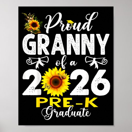 Trotse oma van afgestudeerde pre-k 2026 moederdag poster (Voorkant)