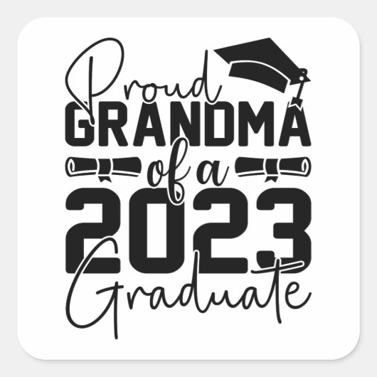 Trotse oma van Afstuderen 2023 Vierkante Sticker (Voorkant)