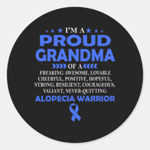 Trotse oma van Alopecia krijger T Ronde Sticker