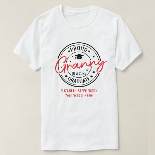 Trotse oma van de afstuderen familie matching t-shirt (Design voorkant)