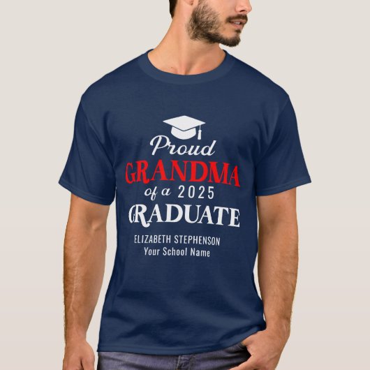 Trotse oma van de afstuderen familie t-shirt (Voorkant)