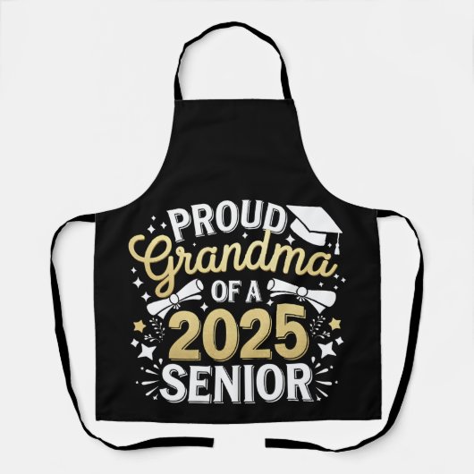Trotse oma van een afgestudeerde in 2025 afstudere schort (Voorkant)