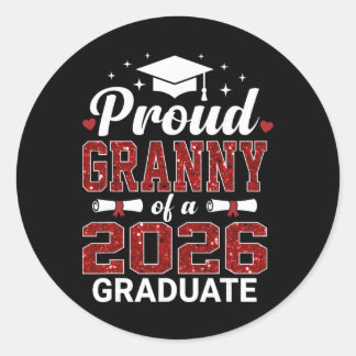 Trotse oma van een afgestudeerde in 2026 Afstudeer Ronde Sticker