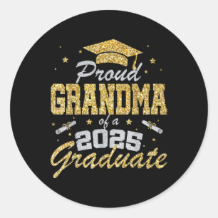 Trotse oma van een afgestudeerde senior van 2025 ronde sticker