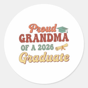 Trotse oma van een afgestudeerde senior van de kla ronde sticker