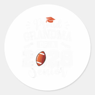 Trotse oma van een afgestudeerde voetballer in 202 ronde sticker