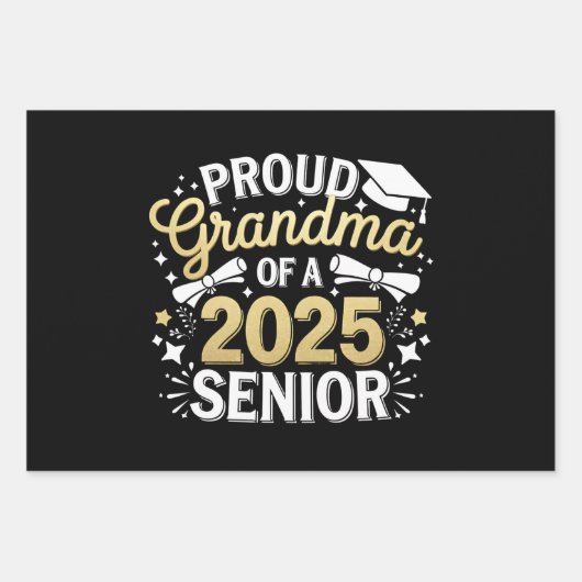 Trotse oma van een Afstuderen Afstuderen Golden 20 Inpakpapier Vel (Voorkant)