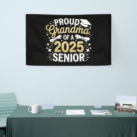 Trotse oma van een Afstuderen Afstuderen Golden 20 Spandoek (Beurs)