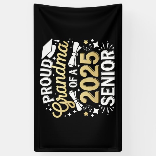 Trotse oma van een Afstuderen Afstuderen Golden 20 Spandoek (Verticaal)