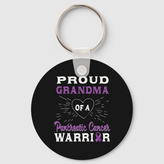 Trotse oma van een alvleesklier kankerstrijder op  sleutelhanger (Voorkant)