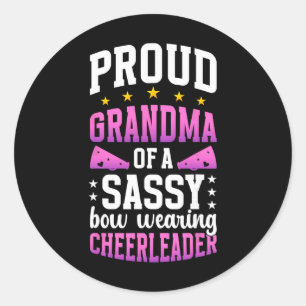 Trotse oma van een cheerleader oma cheer G Ronde Sticker