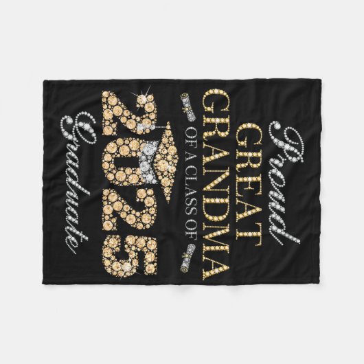 Trotse oma van een CL van 2025 Afstuderen Fleece Deken (Voorkant (Horizontaal))