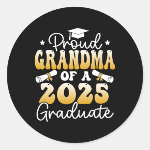 Trotse oma van een CL van 2025 Afstuderen senior A Ronde Sticker
