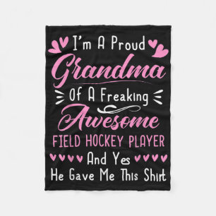 Trotse oma van een hockeyspeler fleece deken