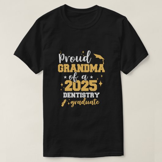 Trotse oma van een klas van 2025 tandarts Afstuder T-shirt (Design voorkant)