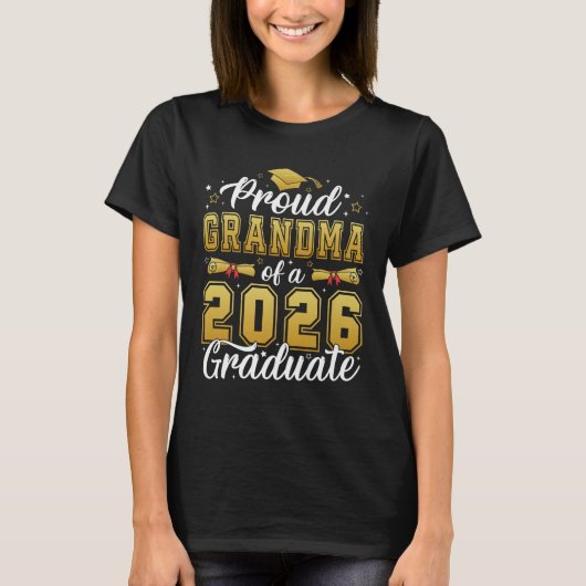 Trotse oma van een klas van 2026 afstuderen 2026 t-shirt (Voorkant)