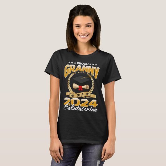 Trotse oma van een salutator van 2024 t-shirt (Voorkant volledig)