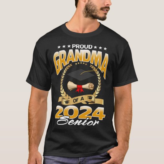 Trotse oma van een senior Afstuderen 2024 2024 T-shirt (Voorkant)
