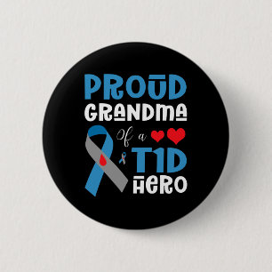 Trotse oma van een T1D Hero Type 1 Diabetes Awaren Ronde Button 5,7 Cm