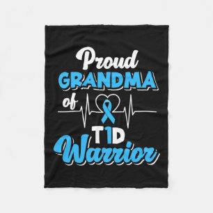 Trotse oma van een T1D Warrior diabetische diabete Fleece Deken