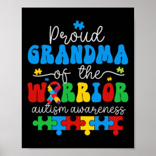 Trotse oma van een Warrior Autism Awareness Puzzel Poster