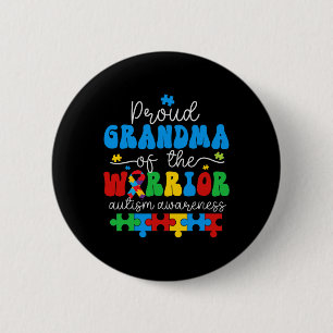 Trotse oma van een Warrior Autism Awareness Puzzel Ronde Button 5,7 Cm