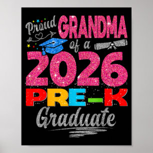 Trotse oma van eindexamen kleuterschool 2026 moede poster