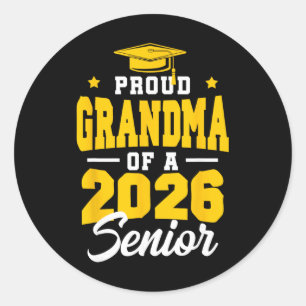 Trotse oma van eindexamenklas 2026 Senior 2026 Y Ronde Sticker